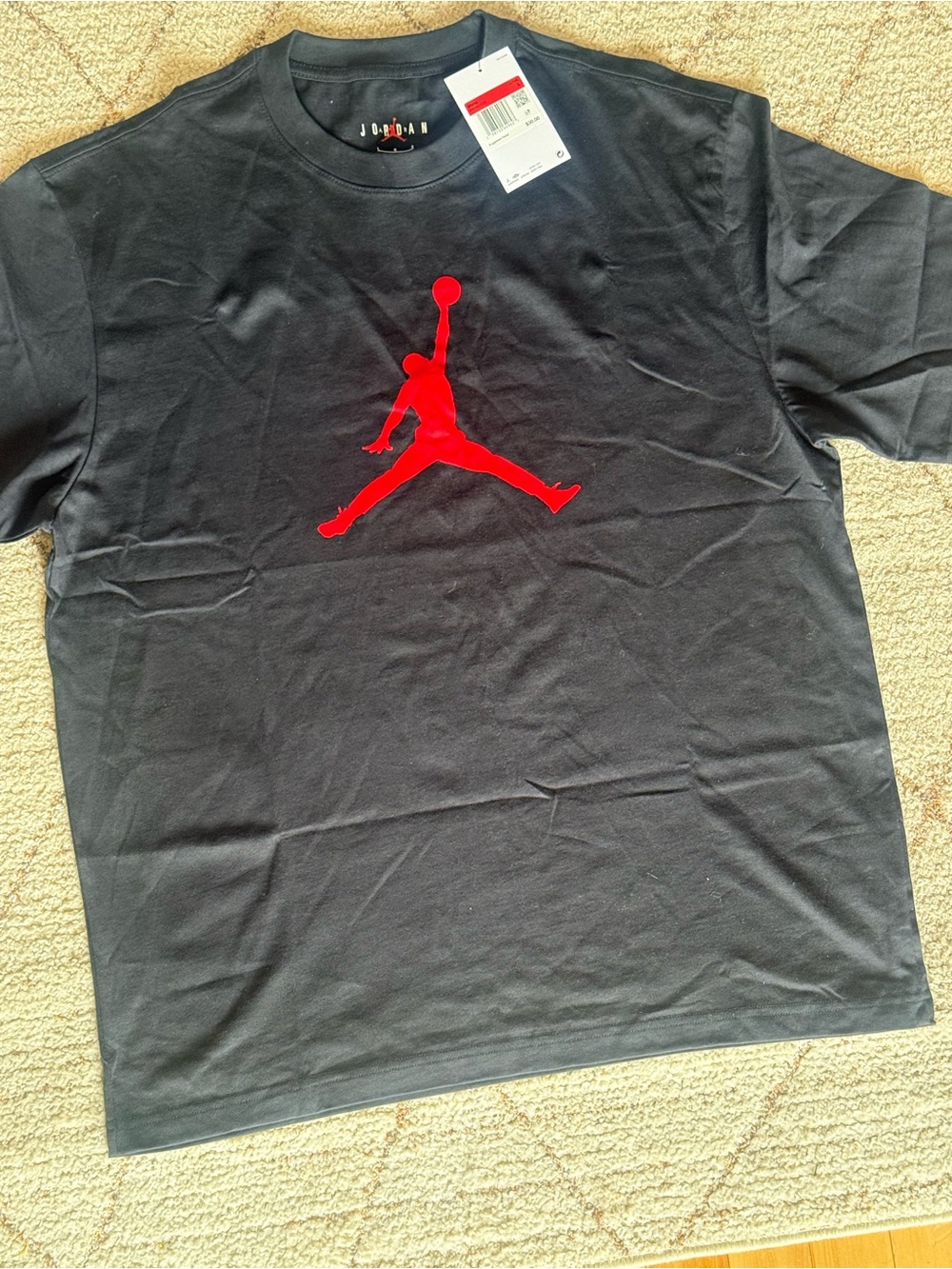 Jordan Jumpman SS HBR Tee Men’s Large Black Gym Red NWT IR0340-010